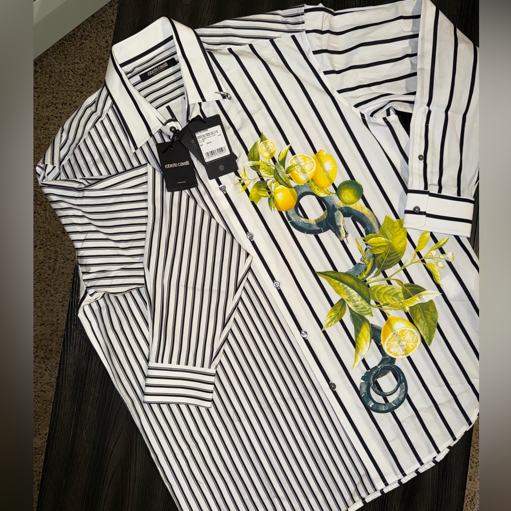 Roberto Cavalli Button-Up Dress Shirt 48| Xl - Nwt & Hologram Certification